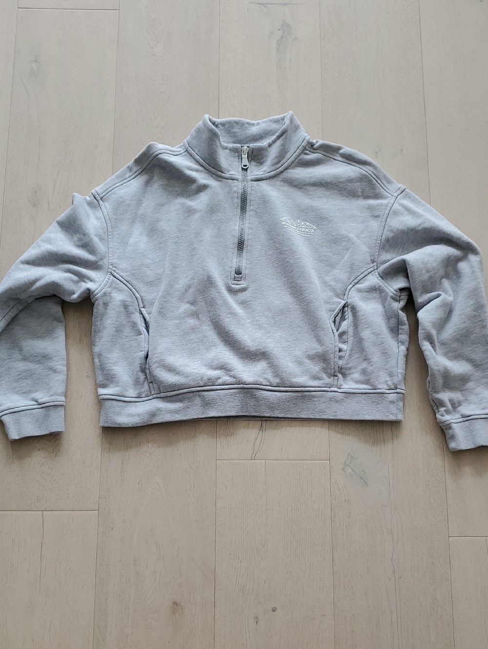 Pajar- Thread Collective Light Grey Cropped, Quarter Zip XL 100% Cotton